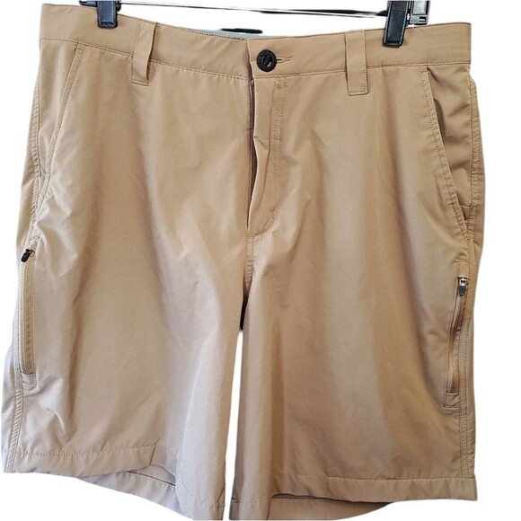Orvis Mens Lightweight Tech Short Size 34 Tan Outdoors Travel Vacation - Picture 1 of 4